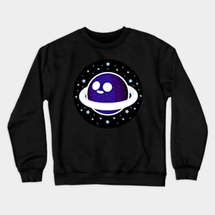 Adorable Smiling Saturn - Midnight and Ivory Crewneck Sweatshirt